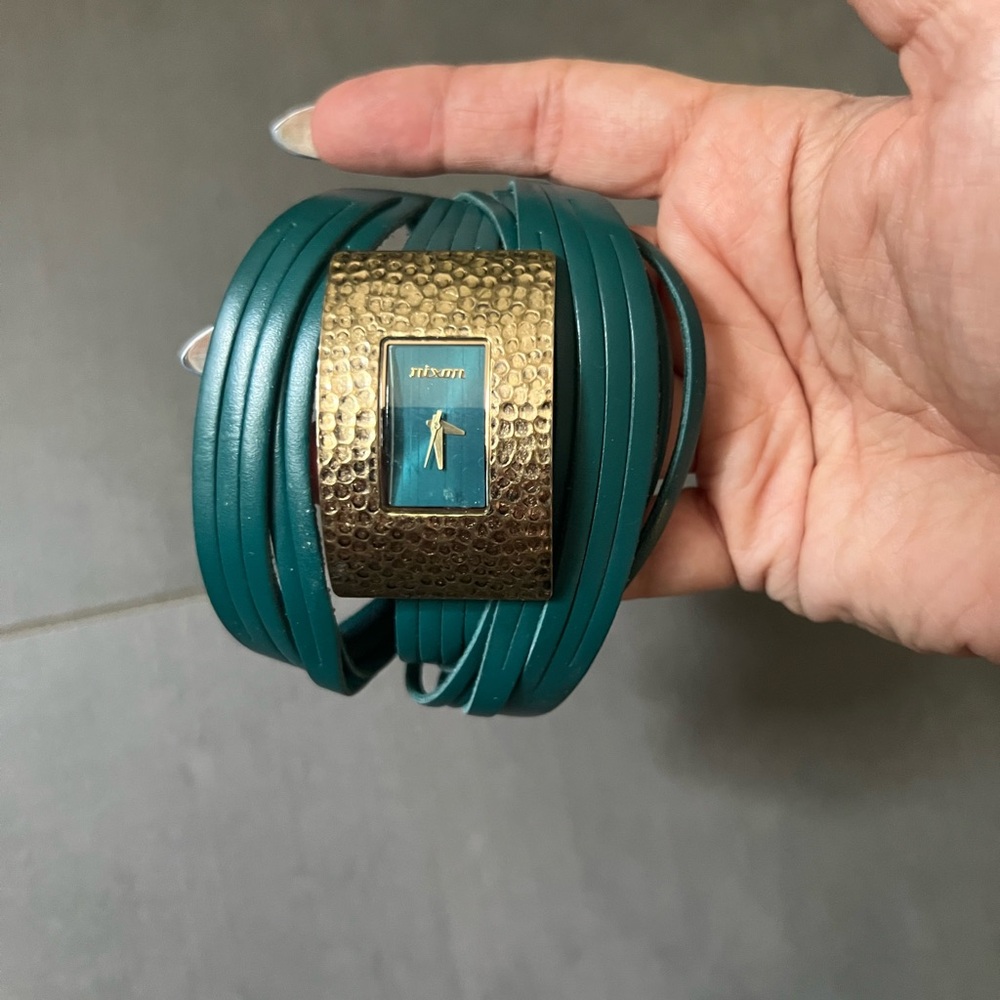 Nixon Teal and Gold Women's Watch